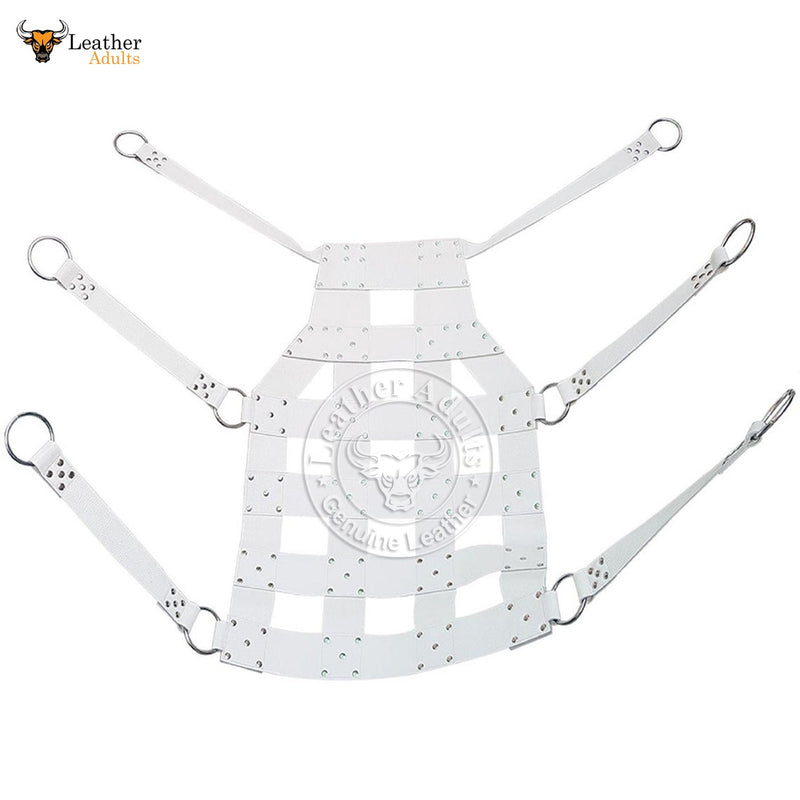 Genuine White Leather sling heavy duty sex swing sling with stirrups adult play