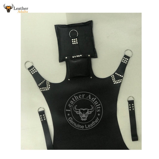 Heavy Duty Play Room Genuine Black Leather Sex Swing Adult Sling With Leg Stirrups Love Bondage BSDM