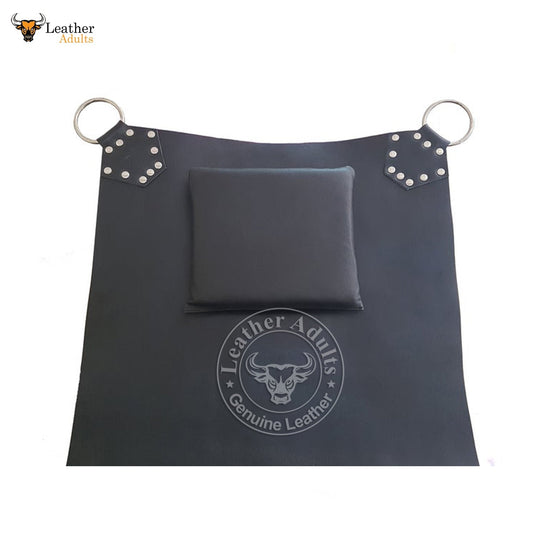Real Black Leather sling heavy duty sex swing sling with stirrups adult play Love