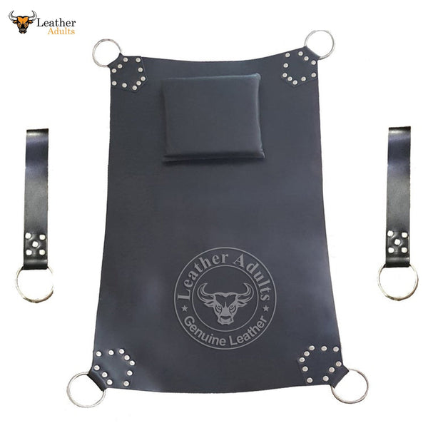 Real Black Leather sling heavy duty sex swing sling with stirrups adult play Love