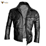 MENS Black ELVIS PRESLEY Real Soft Lambskin Leather Fashion ELVIS Style Jacket