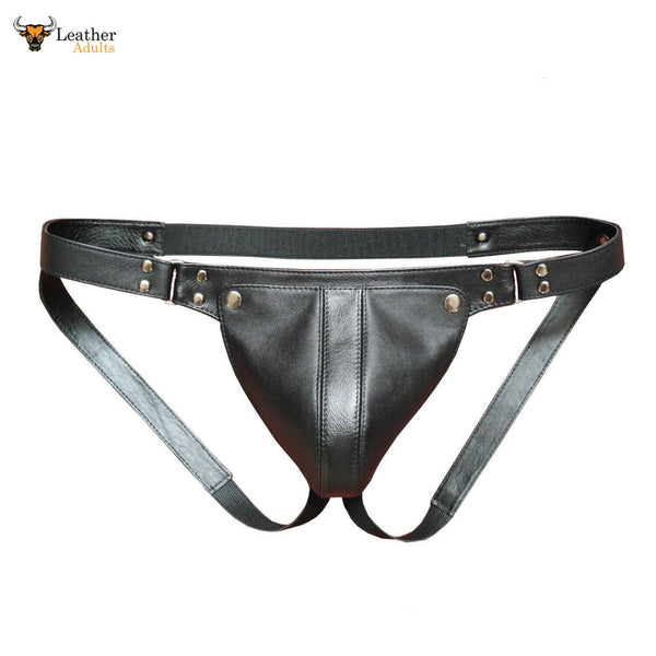 Mens Underwear Genuine Real Lambskin Leather Cod Piece Thong Jock Jockstraps Fetish