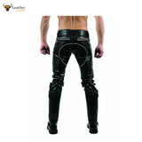 MEN'S LEATHER BREECHES GAY Pants Trousers Motorbike Jeans lederhosen lederjeans