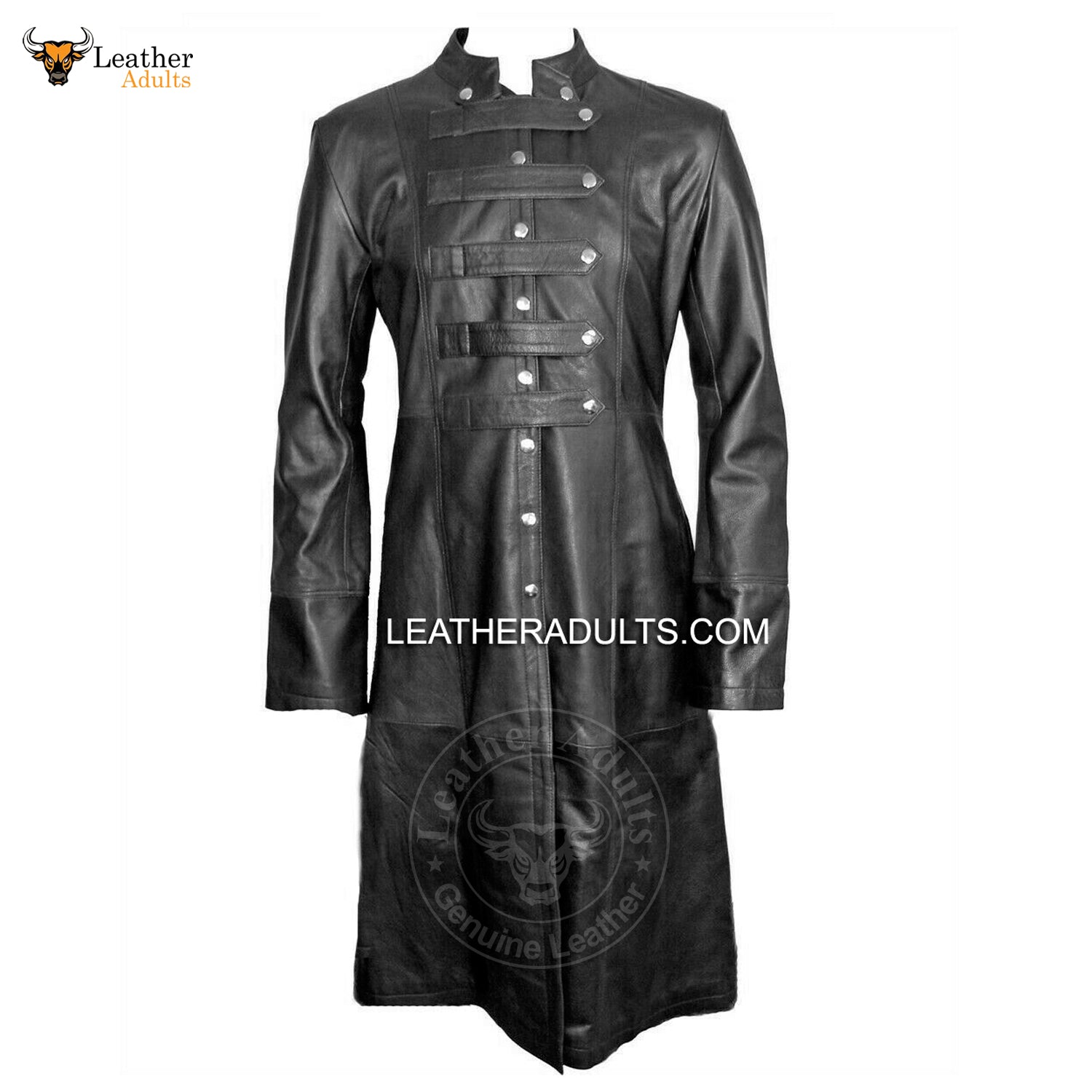 New Men's Steampunk Gothic Faux Leather Trench Coat Jacket Goth Punk Coat New Men's Steampunk Gothic Faux Leather Trench Coat Jacket Goth Punk Coat
