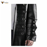 Men's 100% Pure Leather Goth Steampunk Trench Coat Gothic Trench Coat Van Helsing Matrix Trench Coat